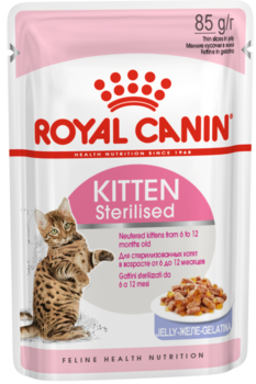Консервированный корм для стерилизованных котят от 6 до 12 месяцев Royal Canin Kitten Sterilised в желе 85 гр