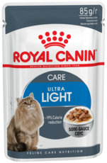 Консервированный корм для взрослых кошек с избыточным весом Royal Canin Ultra Light кусочки в соусе