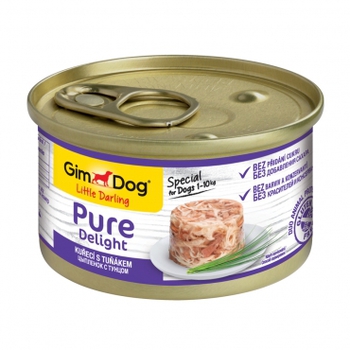 Консервированный корм для собак в желе Gimdog Pure Delight  цыпленок с тунцом
