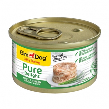 Консервированный корм для собак в желе Gimdog Pure Delight  цыпленок с ягненком