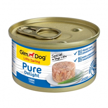 Консервированный корм для собак в желе Gimdog Pure Delight  тунец 85гр