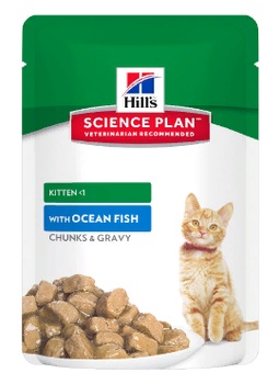 Консервированный корм для котят Hill's Science Plan Kitten кусочки в соусе с океанической рыбой 85 гр
