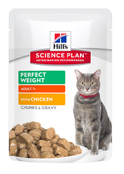 Влажный корм для взрослых кошек, склонных к набору веса с курицей Hill's Science Plan Perfect Weight