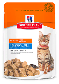 Консервированный корм для взрослых кошек Hill's Science Plan Adult кусочки в соусе с океанической рыбой 85 г