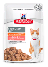 Консервированный корм для взрослых стерилизованных кошек Hills Science Plan Steriliset Cat Young Adult Salmon с лососем 85 г