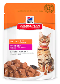 Консервированный корм для  взрослых кошек Hills Science Plan Optimal Care Adult Beef кусочки в соусе для кошек с говядиной 85 г