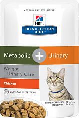 Диетический пауч для кошек для коррекции веса и урологии Hills Metabolic Urinary  85 г