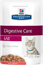 Диетический пауч для кошек при лечении заболеваний ЖКТ Hills i/d с лососем 85 г