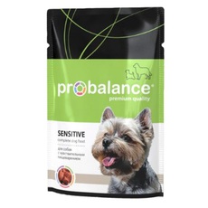 Консервированный корм для собак ProBalance Sensitive для взрослых собак с чувствительным пищеварением, пауч 100гр