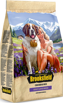 Brooksfield Adult Dog Large Breed сухой корм для взрослых собак крупных пород с Курицей и рисом 3 кг, 12 кг