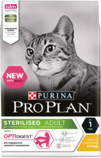 Сухой корм для стерилизованных кошек Pro Plan Sterilised с чувствительным пищеварением, с курицей