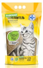 Наполнитель древесный Зверье мое, мелкие гранулы 2,8кг 10л