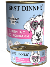 Диетический корм для собак Best Dinner Exclusive Intestinal профилактика болезней ЖКТ Телятина с потрошками 