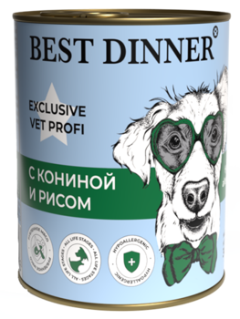 Диетический корм для собак Best Dinner Exclusive Hypoallergenic с кониной и рисом 340 гр
