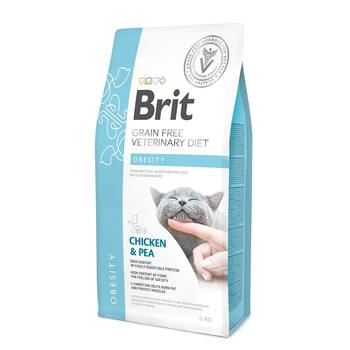 Беззерновая диета для кошек Brit Veterinary Diet Cat Grain free Obesity при избыточном весе и ожирении 400 гр, 2 кг
