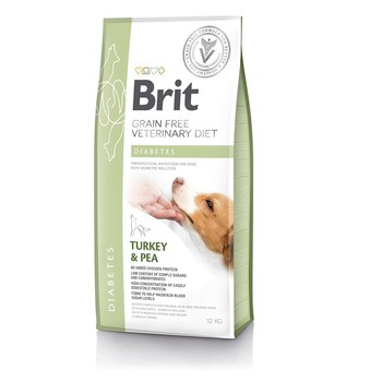 Беззерновая диета для собак Brit Veterinary Diet Dog Grain Free Diabetes при диабете 2 кг, 12 кг