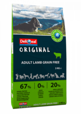 Беззерновой корм Delimeal Original с мясом ягненка для взрослых собак Adult Lamb Grain Free