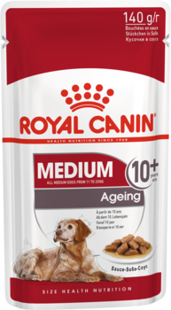 Влажный корм для стареющих собак средних размеров (вес собаки от 10 до 25 кг) в возрасте старше 8 лет, Royal Canin Medium Ageing +10,  140 гр