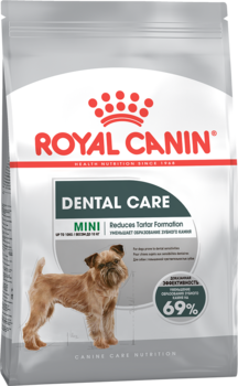 Сухой корм для собак с повышенной чувствительностью зубов в возрасте от 10 месяцев до 8 лет Royal Canin Mini Dental Care, Роял Канин Мини Дентад Кэа 1 кг, 3 кг