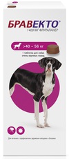 Таблетка от блох и клещей для собак от 40 до 56 кг Bravecto Intervet, жевательная, 1400 мг