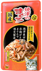 Корм для кошек Aixia Yaizu-no-Maguro, тунец, куриное филе и крабовое мясо в желе 60гр