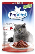 Консервированный корм Prevital Naturel для кошек, с говядиной в соусе, 85 г