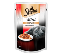 Влажный корм для кошек Sheba Mini с говядиной 50гр