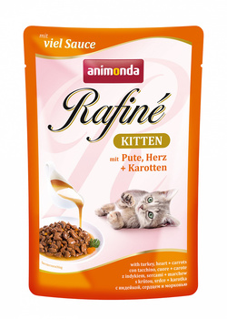 Консервированный корм для котят Animonda Rafine Kitten Turkey Heart Plus Carrots с индейкой  сердцем и морковью для котят 100 г