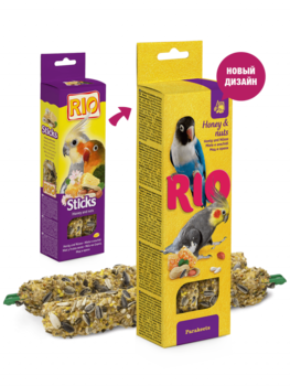 RIO. Палочки для средних попугаев с медом и орехами 150 гр