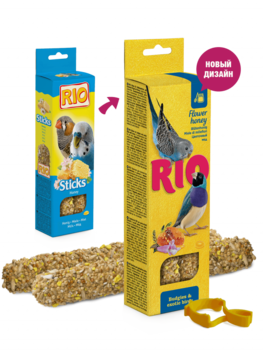 Палочки для волнистых попугайчиков и экзотических птиц RIO с медом 80 гр