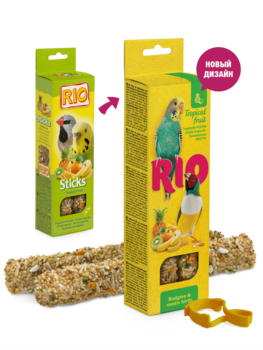 Палочки для волнистых попугайчиков и экзотических птиц RIO с тропическими фруктами 80 гр
