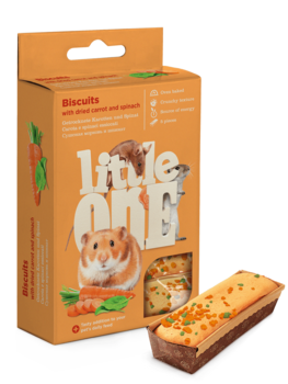 Little One. Бисквиты для декоративных животных с морковью и шпинатом 35 гр
