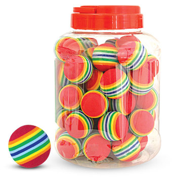 Игрушка 3821 для кошек  Мячик полосатый, красный, d35мм  1 шт., 50 шт.