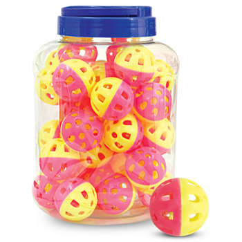 Игрушка 3831 для кошек  Мяч-погремушка, желто-розовый, d40мм  1 шт., 36 шт.