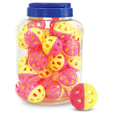 Игрушка 3831 для кошек  Мяч-погремушка, желто-розовый, d40мм 