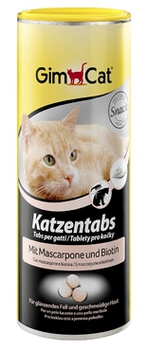 Витамины для кошек Gimpet Katzentabs с сыром маскарпоне, биотином и ТГОС, 425 г