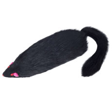 Игрушка SQ5.5 для кошек Мышь черная с пищалкой, 130-140мм 