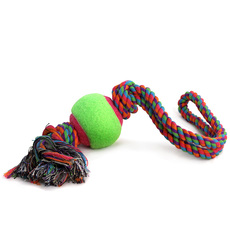 Игрушка для собак  Верёвка с петлей, 2 узла и мяч, d65/450мм