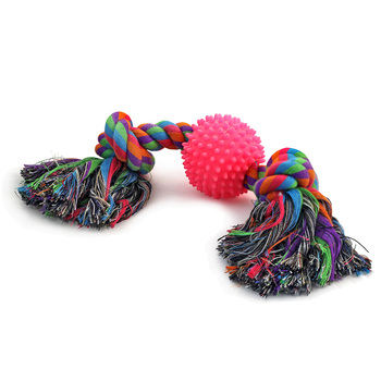 Игрушка для собак  Веревка, 2 узла и мяч , d65/310мм