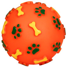 Игрушка для собак из винила  Мяч с лапками и косточками, d110мм
