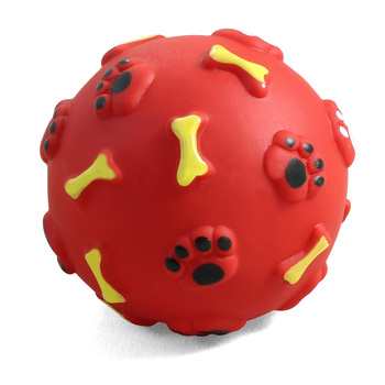 Игрушка для собак из винила  Мяч с лапками и косточками , d80мм