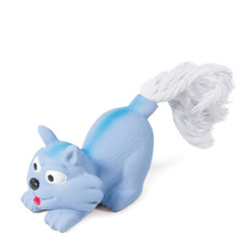 Игрушка MINI DOGS для собак мелких пород из латекса Котенок с веревкой , 75/165мм