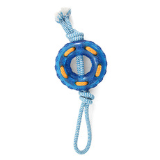 Игрушка для собак из термопласт. резины  Кольцо с верёвкой , 120/320мм