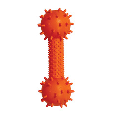 Игрушка для собак из ц/литой резины  Гантель шипованная с колокольчиком , 140мм
