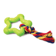 Игрушка для собак из ц/литой резины  Звездочка с веревкой , d75/150мм