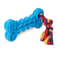 Игрушка для собак из ц/литой резины  Косточка с веревкой , 95/165мм
