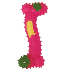 Игрушка для собак из ц/литой резины   Кость шипованная разноцветная, 105мм