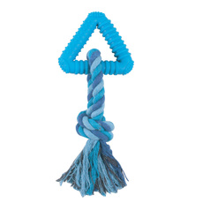 Игрушка для собак из ц/литой резины  Треугольник с веревкой , 80/160мм