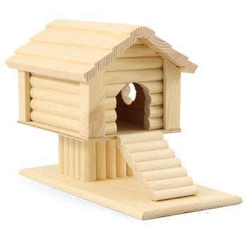 Домик-избушка на подставке для мелких животных деревянный, 240*145*175мм