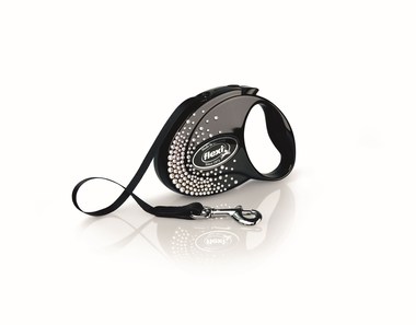 Рулетка Flexi Glam Splash Crystal S (до 12 кг) лента 3 м  Черный
